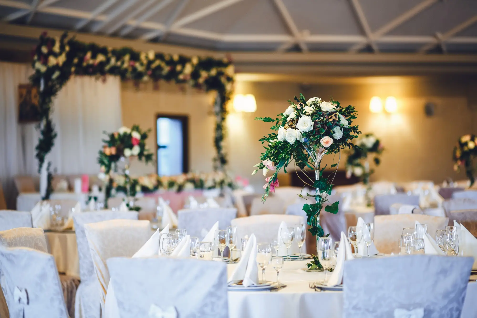Contact Onder Events - Elegant event venue with floral decorations
